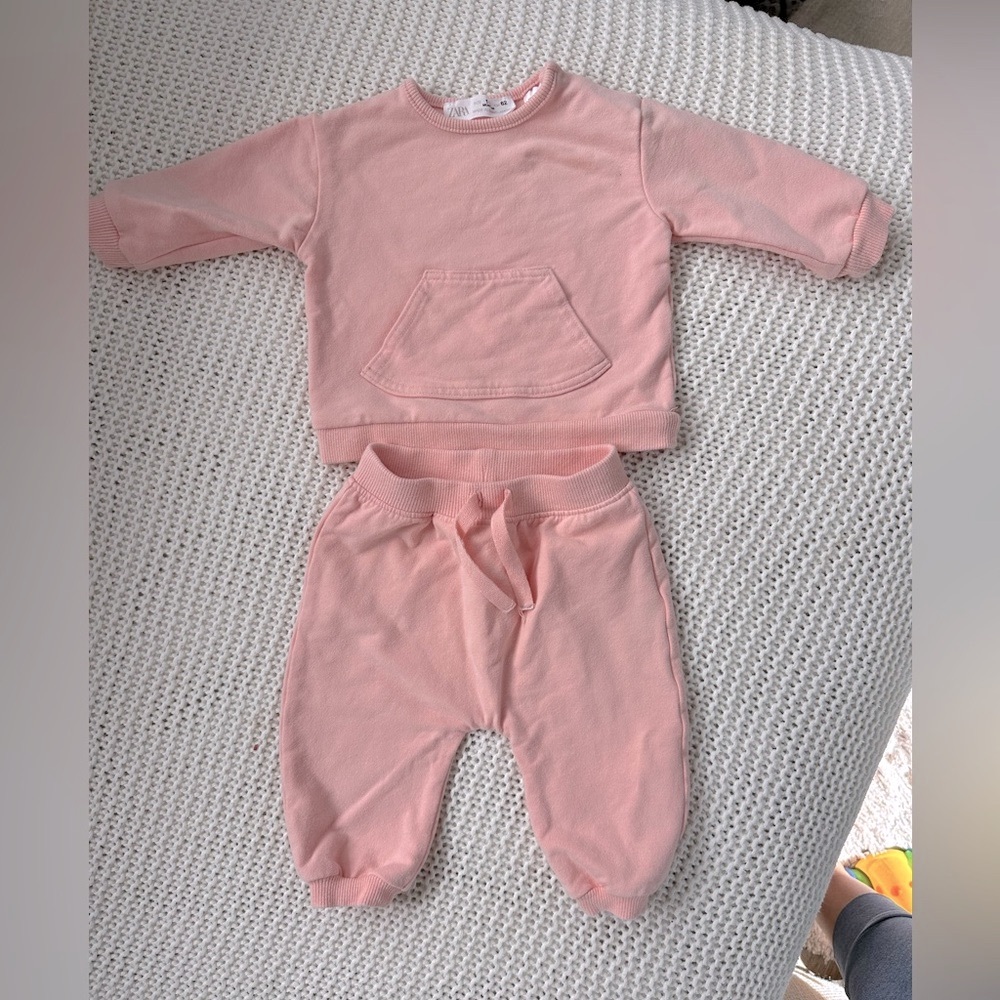 2 PCs baby Zara pants and top 1-3 months girl